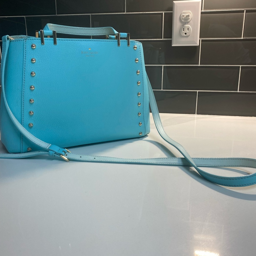 Kate Spade Baby Blue Bag with Silver Rhinestones
